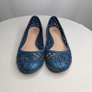 Tory Burch Cut-Out Monogram Flats